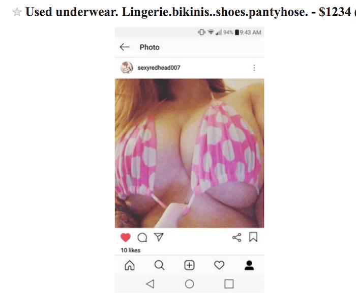Selling Panties On Craigslist
